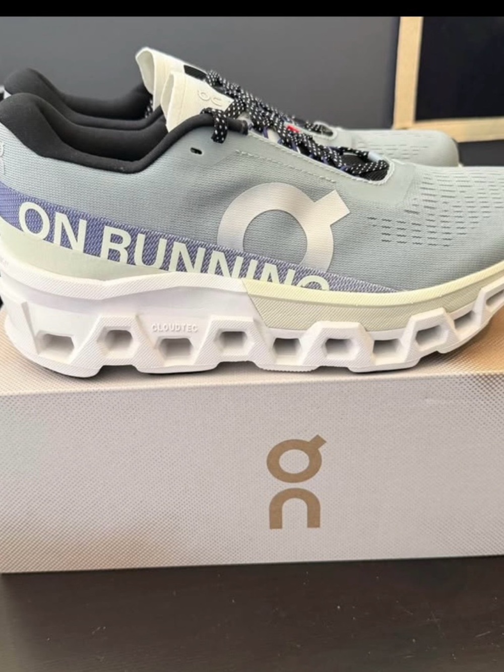 On Running Women's Sneakers in mineral/-aloe color.